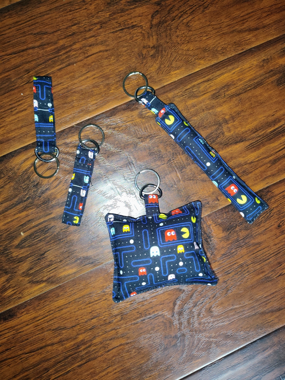 Retro Pac-Man key chain bundle of 4 Key Fob
